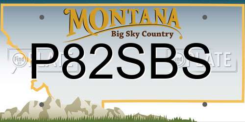 P82SBS Montana License Plate