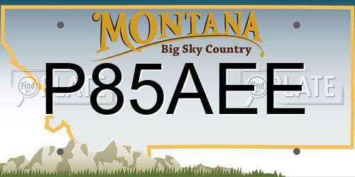 P85AEE Montana License Plate