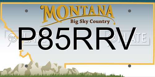 P85RRV Montana License Plate