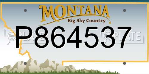 P864537 Montana License Plate