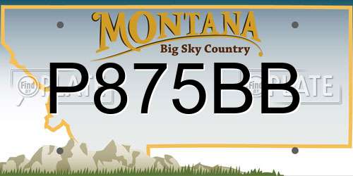 P875BB Montana License Plate