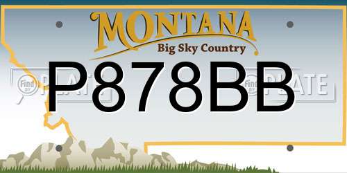 P878BB Montana License Plate