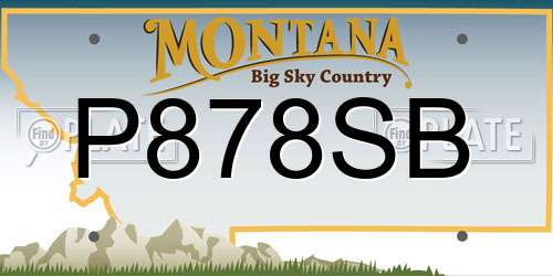 P878SB Montana License Plate