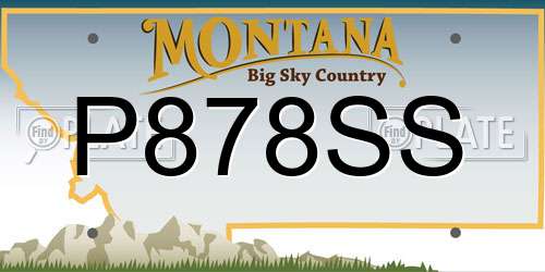 P878SS Montana License Plate