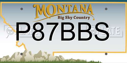 P87BBS Montana License Plate