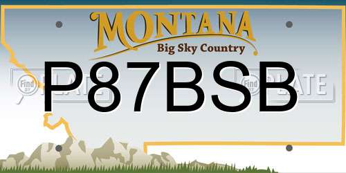 P87BSB Montana License Plate