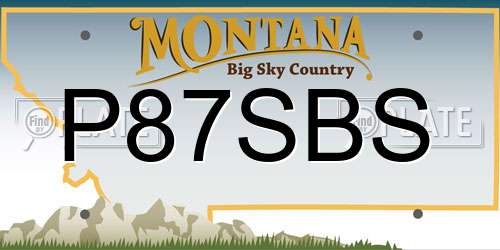 P87SBS Montana License Plate