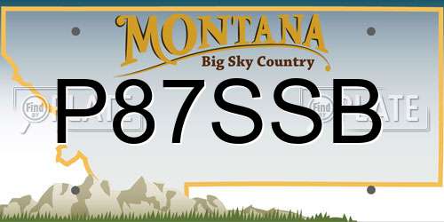 P87SSB Montana License Plate
