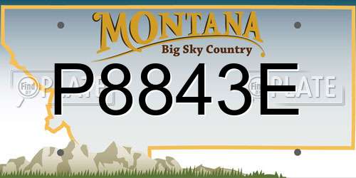 P8843E Montana License Plate