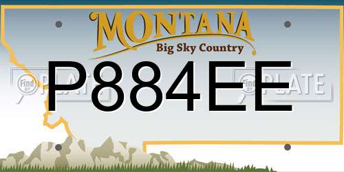 P884EE Montana License Plate