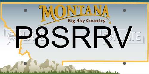 P8SRRV Montana License Plate