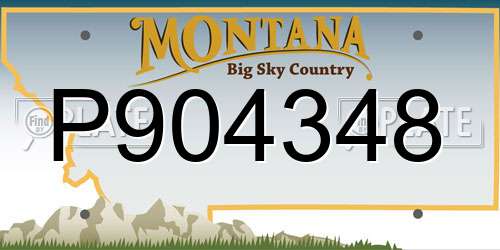 P904348 Montana License Plate