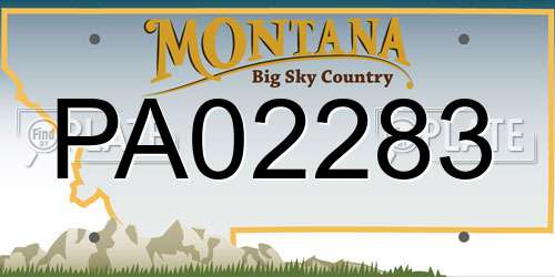 PA02283 Montana License Plate