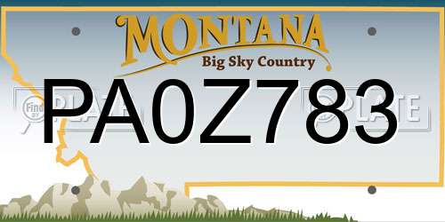 PA0Z783 Montana License Plate