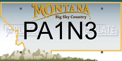 PA1N3 Montana License Plate