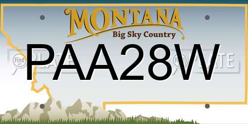PAA28W Montana License Plate
