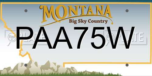 PAA75W Montana License Plate