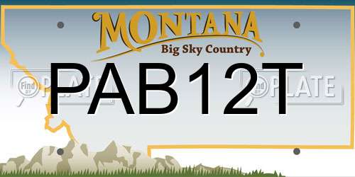 PAB12T Montana License Plate