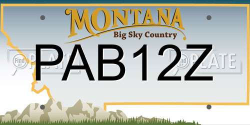 PAB12Z Montana License Plate