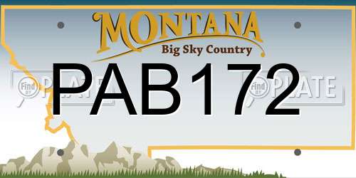 PAB172 Montana License Plate