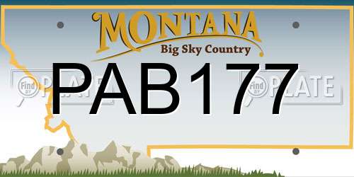 PAB177 Montana License Plate