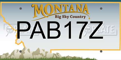 PAB17Z Montana License Plate