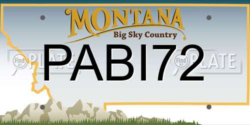 PABI72 Montana License Plate