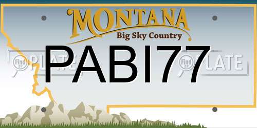 PABI77 Montana License Plate