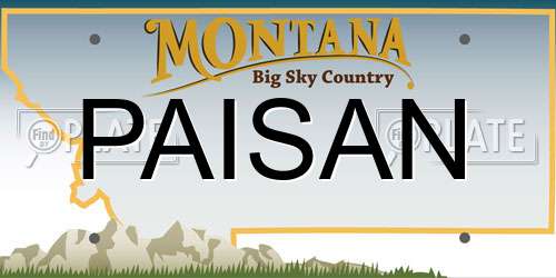 PAISAN Montana License Plate