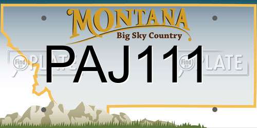 PAJ111 Montana License Plate