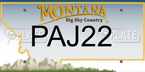 PAJ22 Montana License Plate