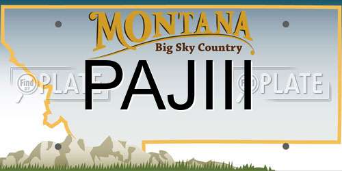 PAJIII Montana License Plate