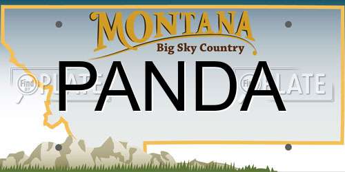 PANDA Montana License Plate