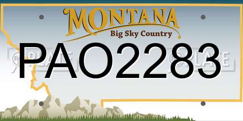 PAO2283 Montana License Plate