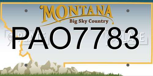PAO7783 Montana License Plate