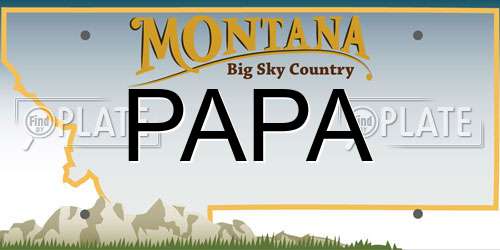 PAPA Montana License Plate