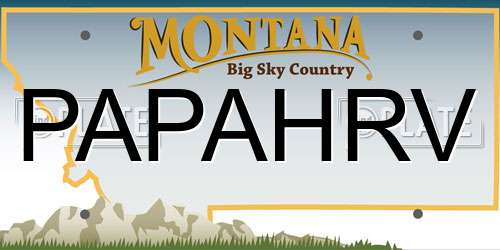 PAPAHRV Montana License Plate