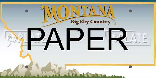 PAPER Montana License Plate