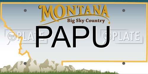 PAPU Montana License Plate