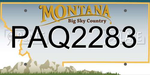 PAQ2283 Montana License Plate