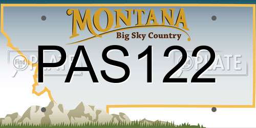 PAS122 Montana License Plate