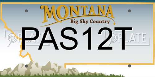 PAS12T Montana License Plate