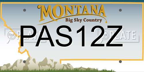 PAS12Z Montana License Plate