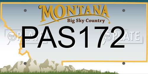PAS172 Montana License Plate