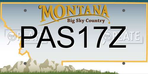 PAS17Z Montana License Plate