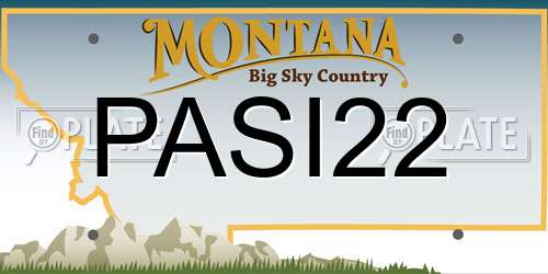 PASI22 Montana License Plate