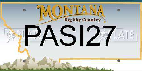 PASI27 Montana License Plate
