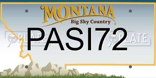 PASI72 Montana License Plate