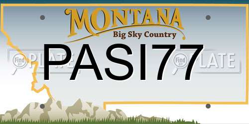 PASI77 Montana License Plate