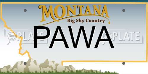 PAWA Montana License Plate